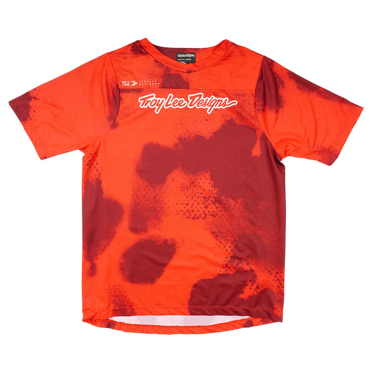 Troy Lee Designs Skyline Short Sleeve Jersey Kids' in Flared Fiery Red